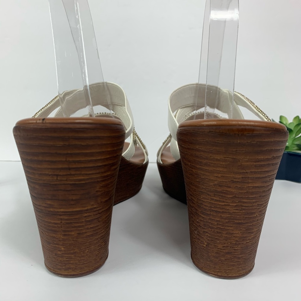 Italian Shoemaker Shoes Platform Sandals Leather - Picture 6 of 8